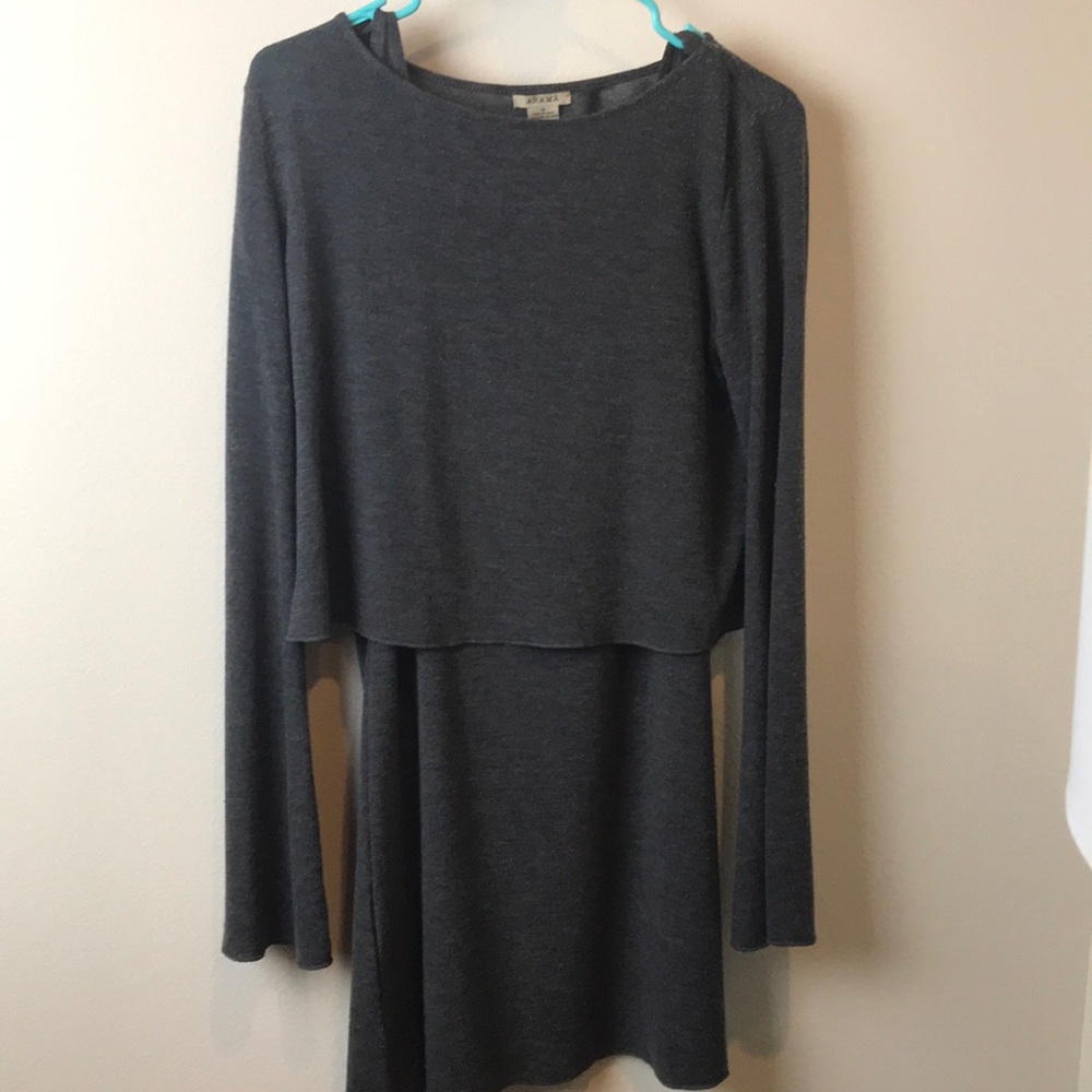 Charcoal gray lightweight sweater dress